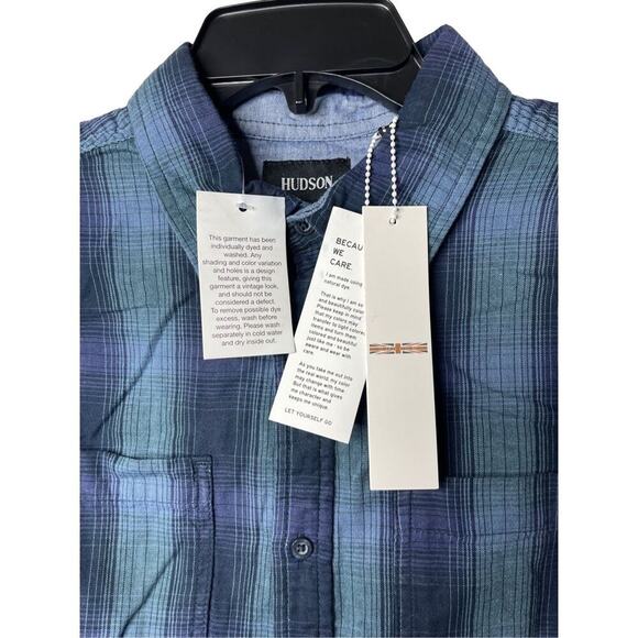 Hudson Men’s Santana Long Sleeves Button Up Plaid Flannel Shirt Small New - Picture 10 of 12